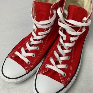 Red high top Chuck's (never worn)